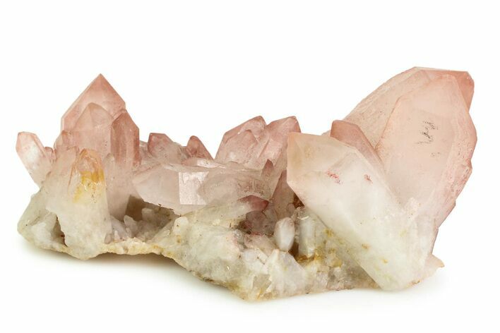 Spotted Pink-Hued Quartz Crystals - India #358792